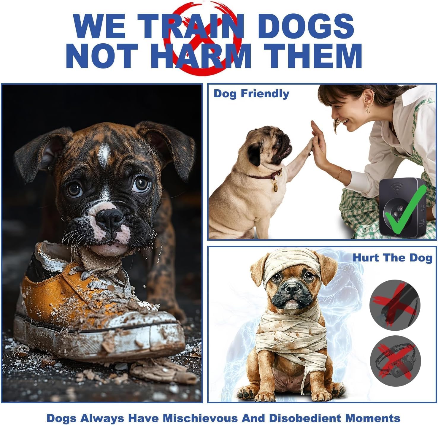 Anti Barking Device for Dogs Long Range 50ft, Ultrasonic Dog Bark Deterrent Device with Stop Dog Barks - Dog Barking Stopper